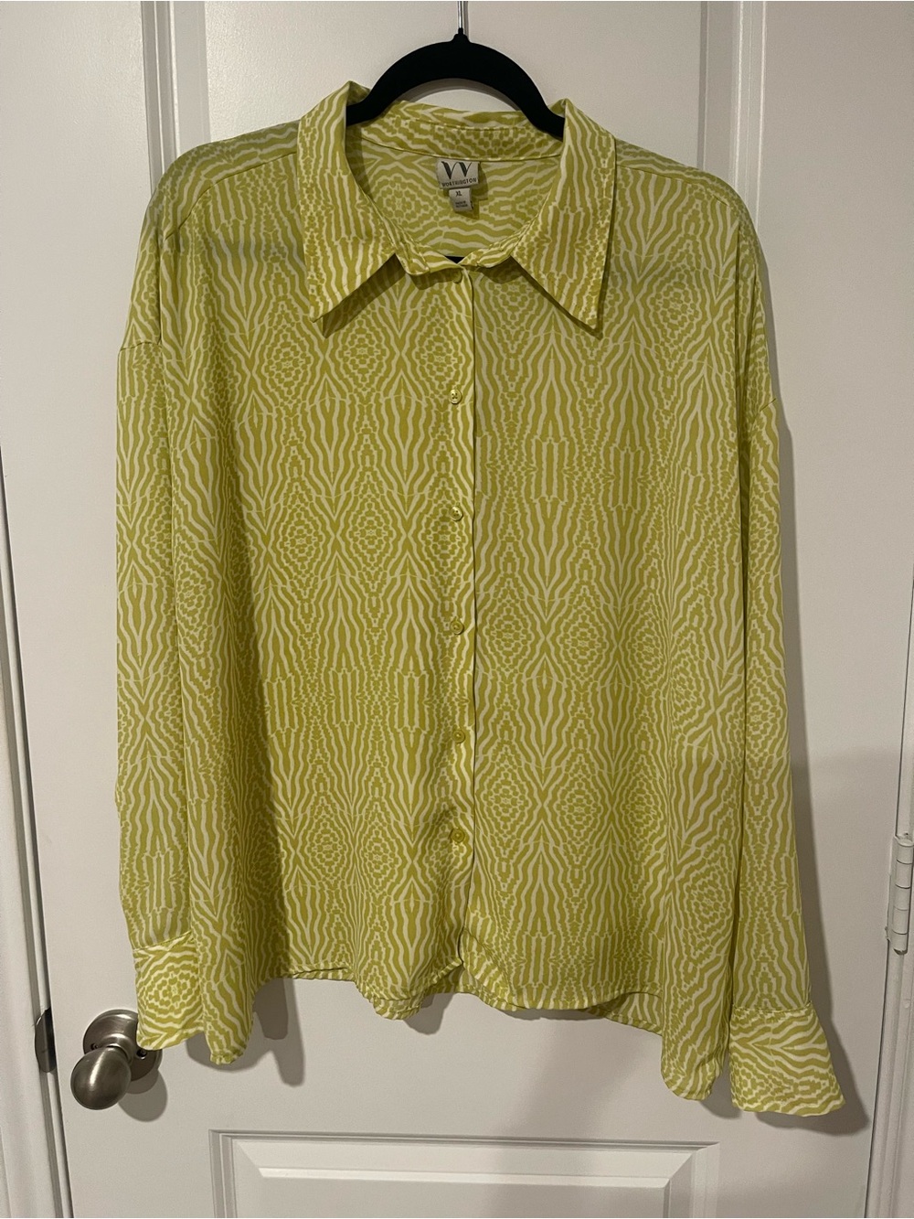 Worthington Lime Patterned Button-Down Shirt